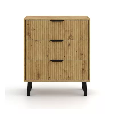 Komoda so šuplíkmi SITIVE SLIM - dub artisan / čierna