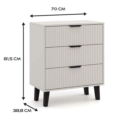 Komoda so šuplíkmi SITIVE SLIM - kašmír / čierna