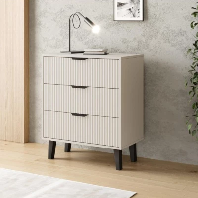 Komoda so šuplíkmi SITIVE SLIM - kašmír / čierna