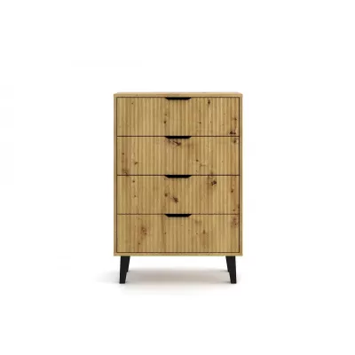 Šuplíková komoda SITIVE SLIM - dub artisan / čierna