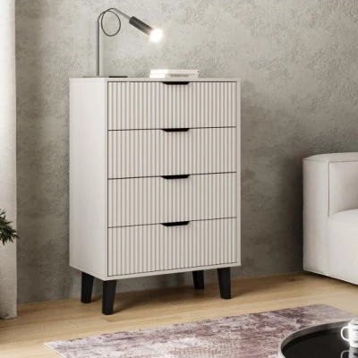 Šuplíková komoda SITIVE SLIM - kašmír / čierna