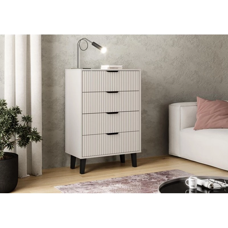 Šuplíková komoda SITIVE SLIM - kašmír / čierna