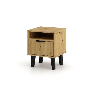 Nočný stolík SITIVE SLIM - dub artisan / čierny