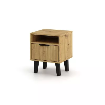 Nočný stolík SITIVE SLIM - dub artisan / čierny