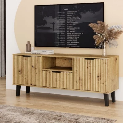 Televízny stolík SITIVE SLIM - dub artisan / čierny