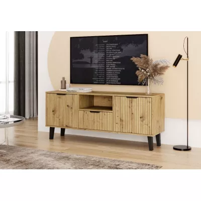 Televízny stolík SITIVE SLIM - dub artisan / čierny