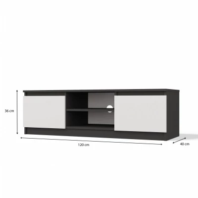 Stolík pod televízor SABA 1 - antracit / biely