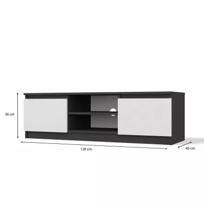 Stolík pod televízor SABA 1 - antracit / biely