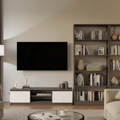 Televízny stolík SABA 2 - antracit / biely