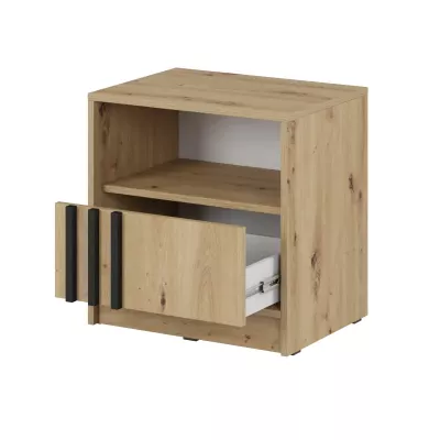 Nočný stolík MARFA - dub artisan / čierny