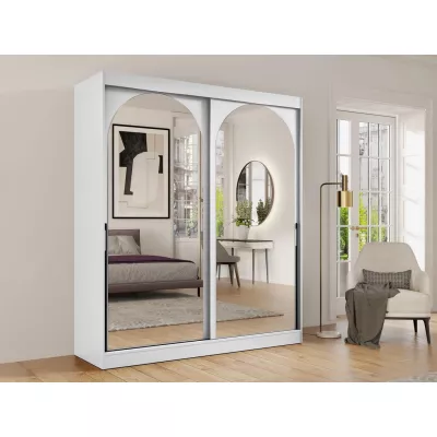 Šatníková skriňa so zrkadlom 180 cm IVAFE - biela / čierna