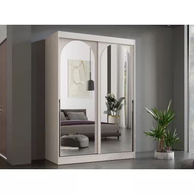 Šatníková skriňa so zrkadlom 150 cm IVAFE - kašmír / čierna