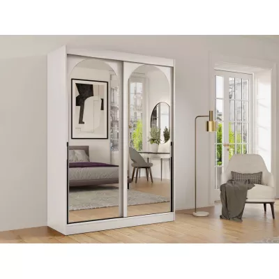 Šatníková skriňa so zrkadlom 150 cm IVAFE - kašmír / čierna