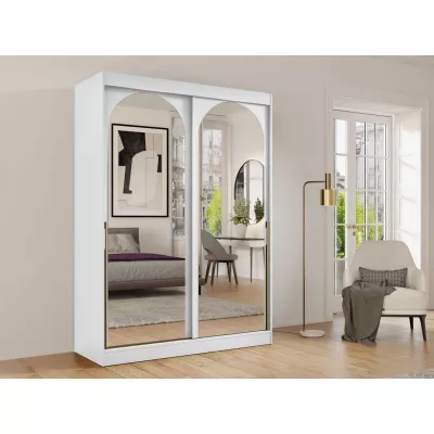 Šatníková skriňa so zrkadlom 150 cm IVAFE - biela / zlatá