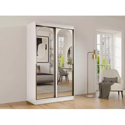 Šatníková skriňa so zrkadlom 120 cm IVAFE - kašmír / zlatá