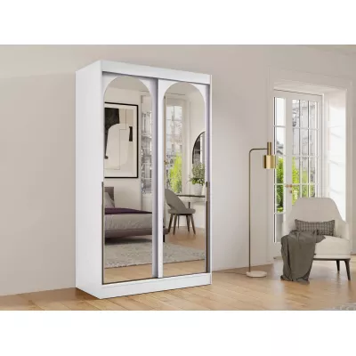 Šatníková skriňa so zrkadlom 120 cm IVAFE - biela / zlatá
