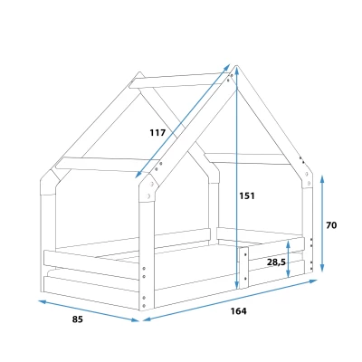 Domčeková posteľ 80x160 SHIRA s matracom - borovica