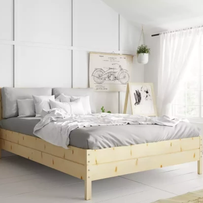 Manželská posteľ 180x200 FALLON s matracom - borovica
