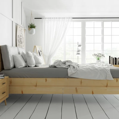 Manželská posteľ 180x200 FALLON s matracom - borovica