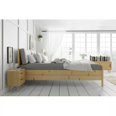Manželská posteľ 180x200 FALLON s matracom - borovica