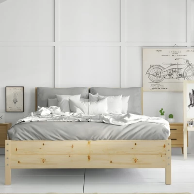 Manželská posteľ 180x200 FALLON s matracom - borovica