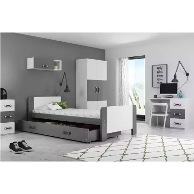 Jednolôžková posteľ 80x200 NASIA - šedá / biela