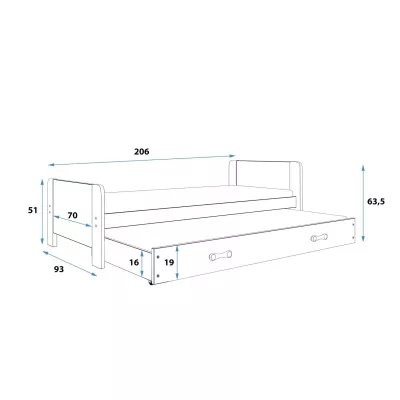 Jednolôžková posteľ 80x200 NASIA - šedá / biela