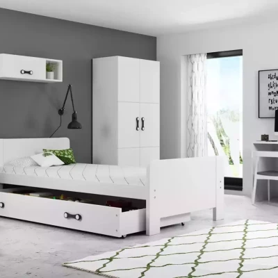 Jednolôžková posteľ 80x200 NASIA s matracom - biela
