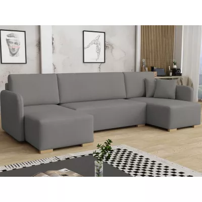 Sedačka do U na každodenné spanie LUIKA - tmavá šedá