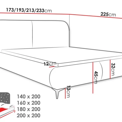 Posteľ s úložným priestorom 200x200 VLADA - antracitová