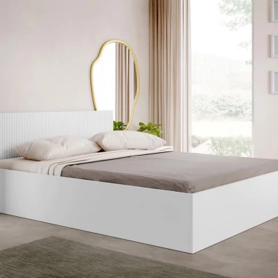 Manželská posteľ s úložným priestorom 160x200 TABORO - biela
