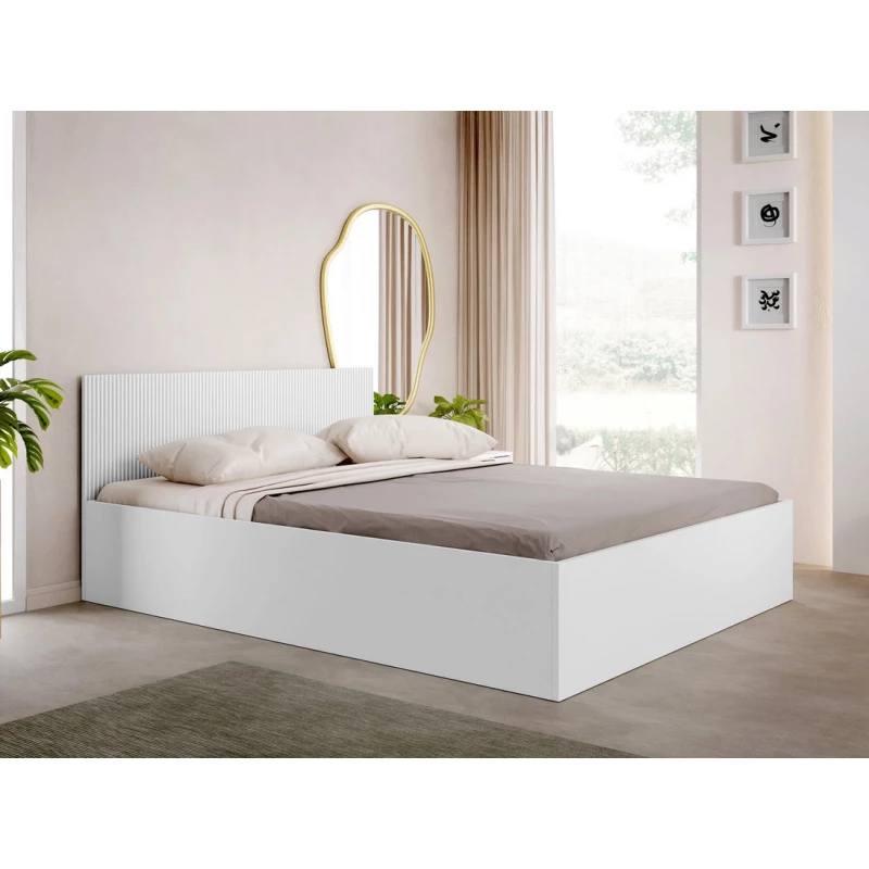 Manželská posteľ s úložným priestorom 160x200 TABORO - biela