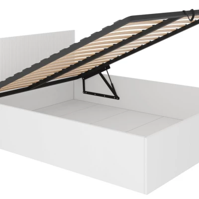 Manželská posteľ s úložným priestorom 160x200 TABORO - biela