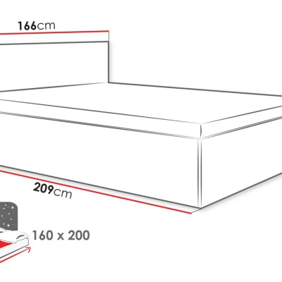 Manželská posteľ s úložným priestorom 160x200 TABORO - biela
