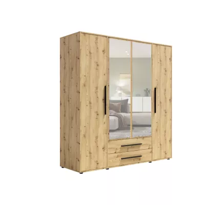 Šatníková skriňa so zrkadlom 198 cm ANDELINA - dub artisan
