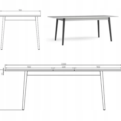 Jedálenský rozkladací 180(220)x90 stôl MALAMBO - šedý