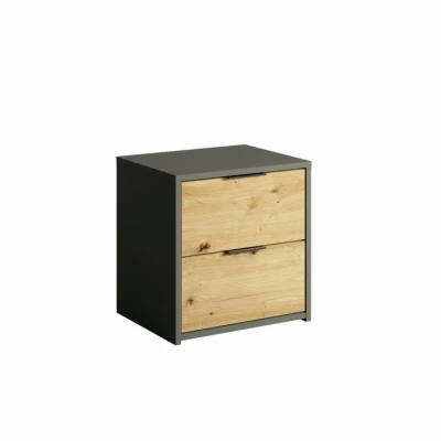 Set 2x nočný stolík GUADUAS - dub artisan / grafitový