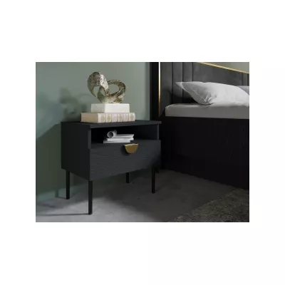Set 2x nočný stolík MOSQURA - čierny grafitový