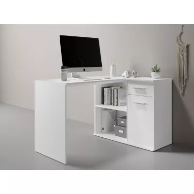 Rohový písací stôl ACACIAS - biely