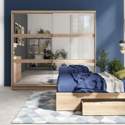 Manželská posteľ so šuplíkmi 180x200 DUITAMA - dub sonoma + LED osvetlenie ZDARMA