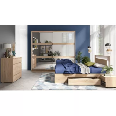 Manželská posteľ so šuplíkmi 180x200 DUITAMA - dub sonoma + LED osvetlenie ZDARMA