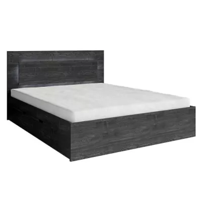 Manželská posteľ so šuplíkmi 160x200 RIONERO - jaseň portland tmavý + LED osvetlenie ZDARMA