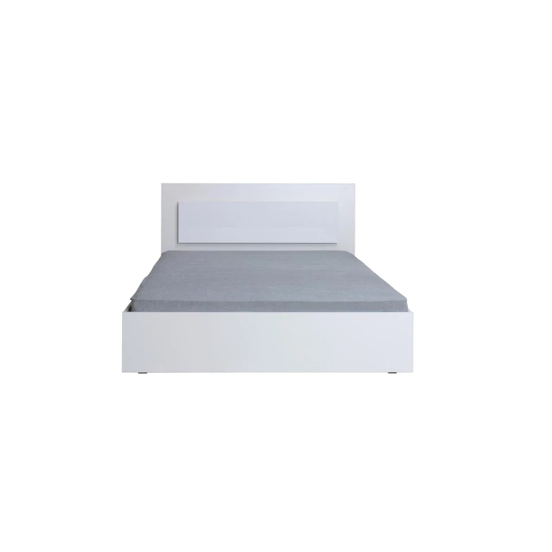 Manželská posteľ 160x200 CAJICA - alpská biela / lesklá biela + LED osvetlenie ZDARMA