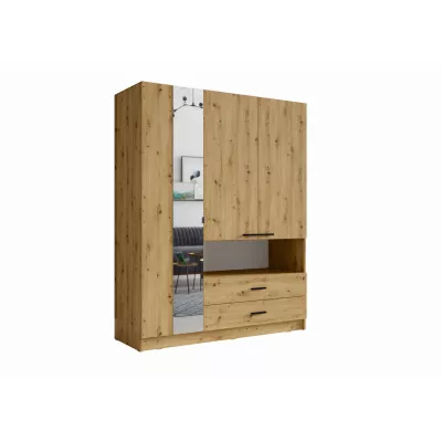 Šatníková skriňa so zrkadlom 159 cm CALARCA - dub artisan