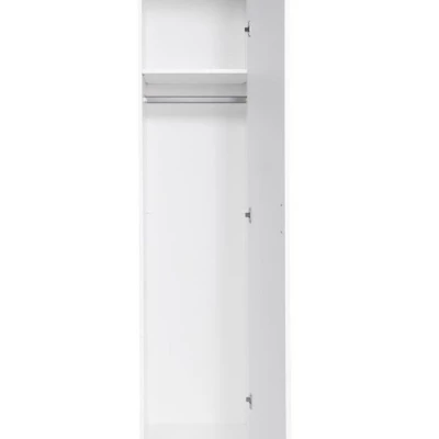 Úzka šatníková skriňa 45 cm FUNZA 1 - alpská biela / lesklá biela