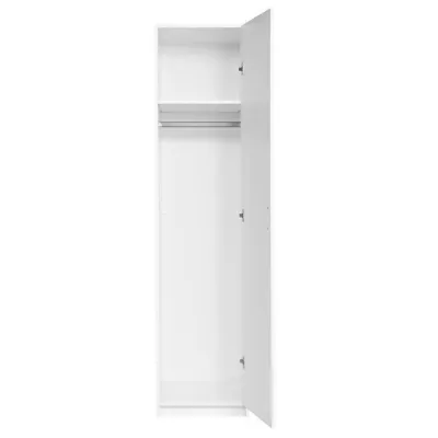 Úzka šatníková skriňa 45 cm FUNZA 1 - alpská biela / lesklá biela