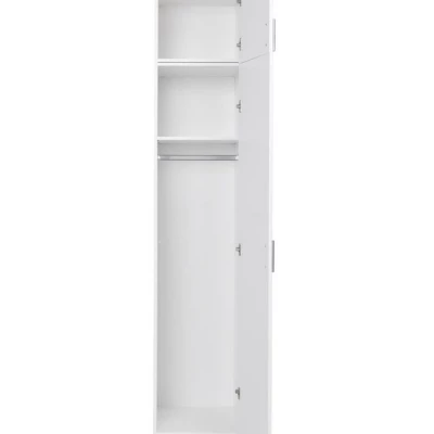 Nadstavba na úzku šatníkovú skriňu 45 cm FUNZA 1 - alpská biela / lesklá biela