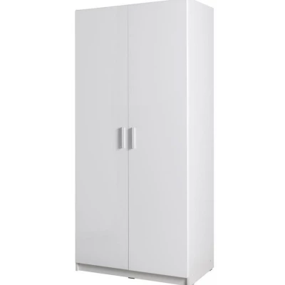 Šatníková skriňa 92 cm FUNZA 2 - alpská biela / lesklá biela