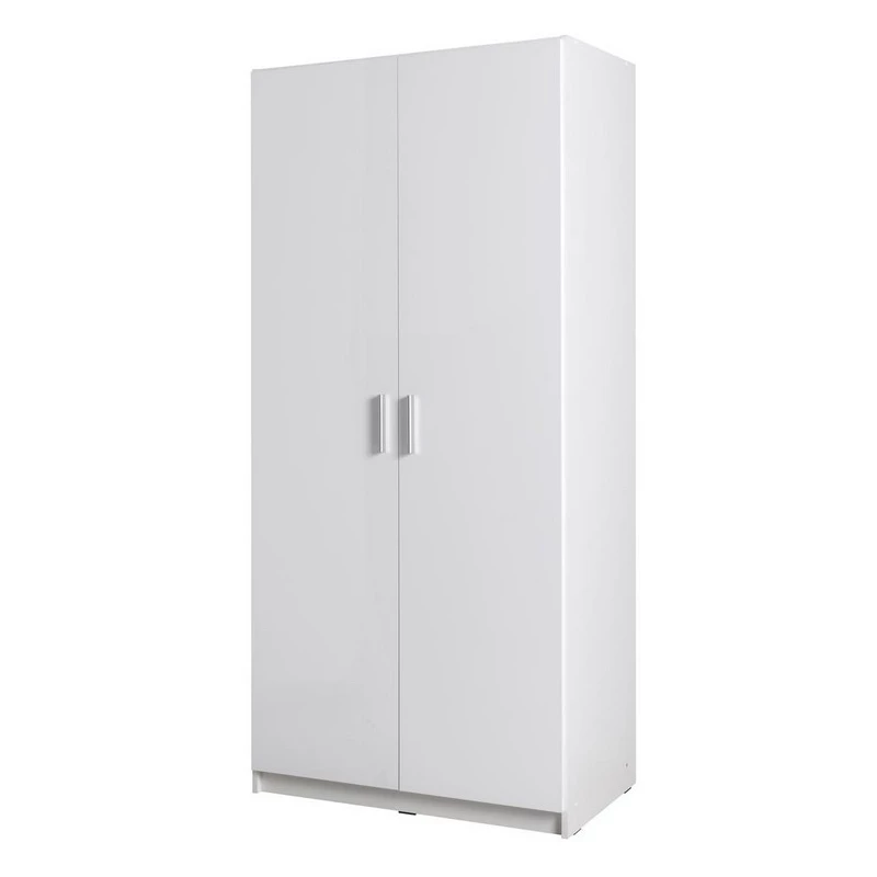 Šatníková skriňa 92 cm FUNZA 2 - alpská biela / lesklá biela