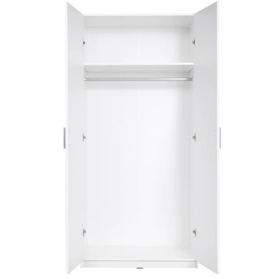 Šatníková skriňa 92 cm FUNZA 2 - alpská biela / lesklá biela